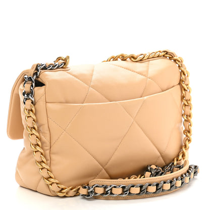 Chanel Lambskin Quilted Medium Chanel 19 Flap Beige 3 of 11