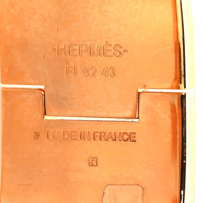 Hermes Enamel Printed Wide Bouquets Selliers Clic Clac H Bracelet GM Gris 4 of 4