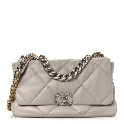 Chanel Lambskin Quilted Large Chanel 19 Flap Grey 1 of 9