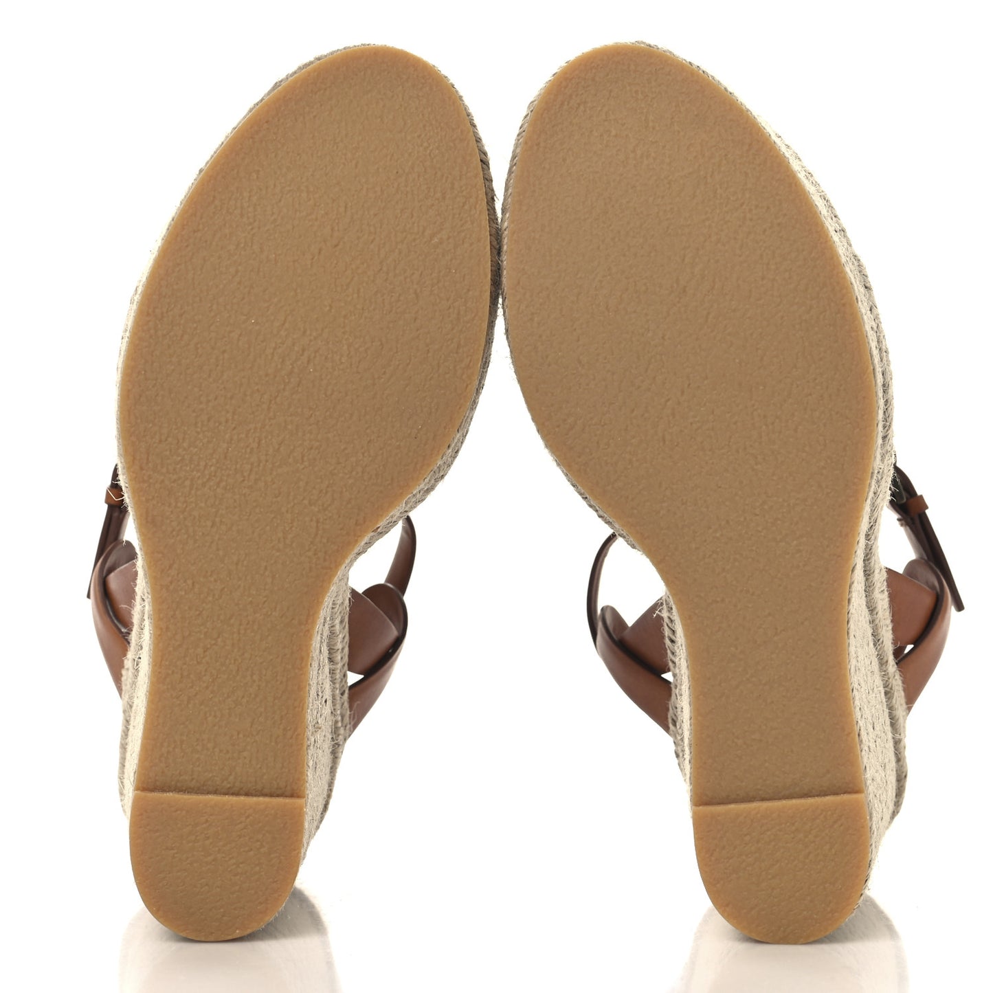 Calfskin 85 Platform Espadrille Wedge Sandals 39 Brown
