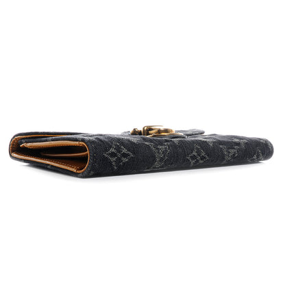 Louis Vuitton Denim Amelia Wallet Black 4 of 7