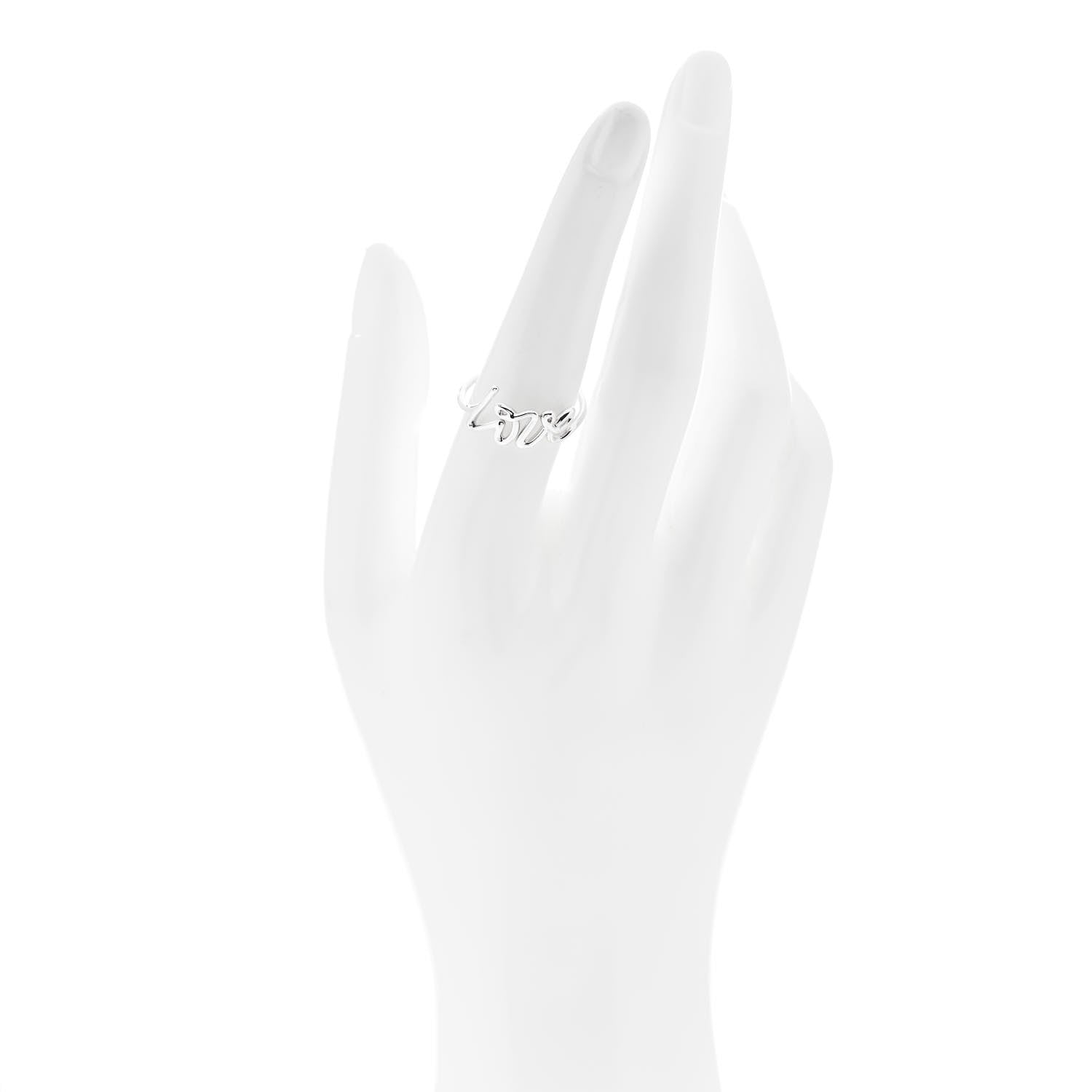 Tiffany Sterling Silver Paloma Picasso Graffiti Love Ring 56 7.5 2 of 5