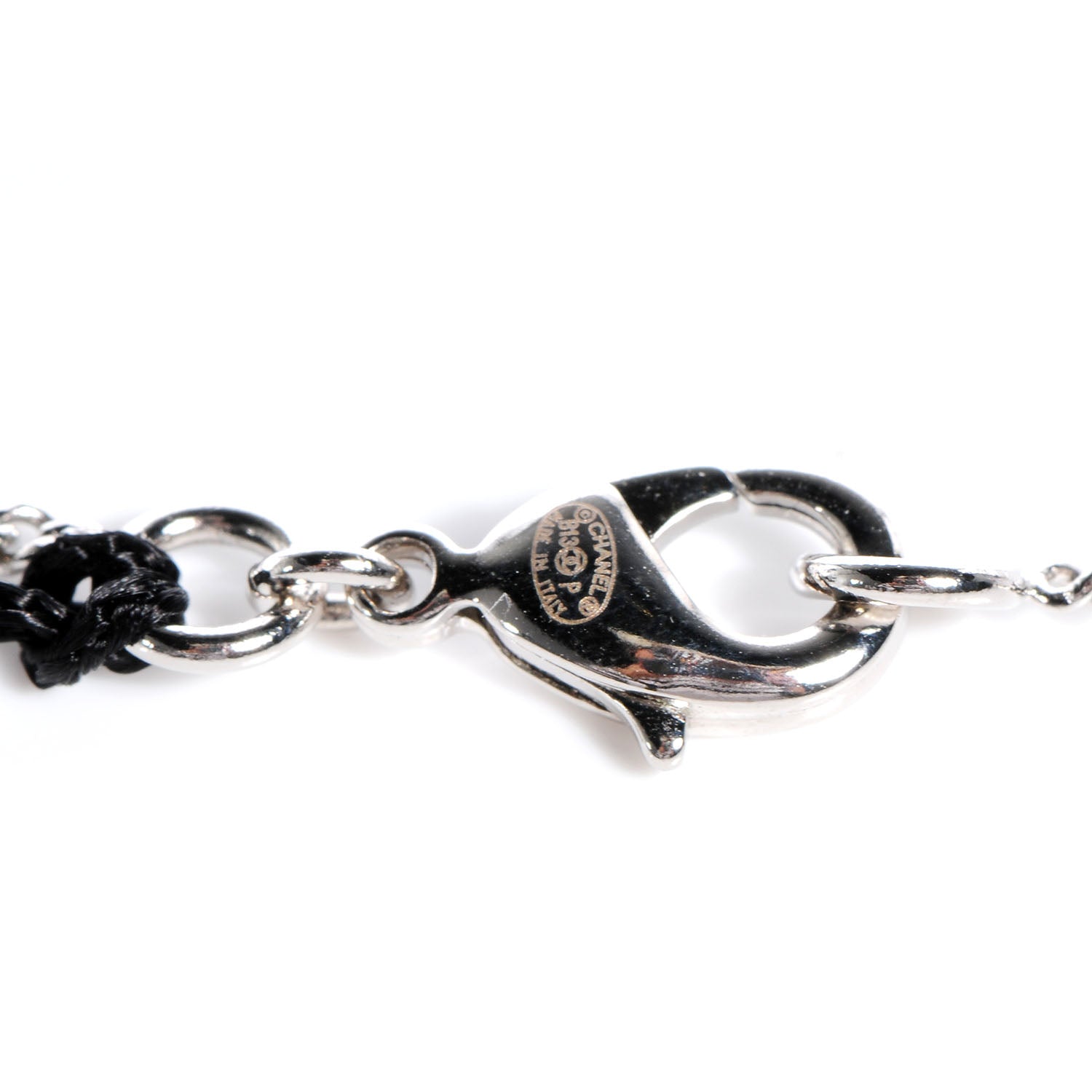 Chanel Baguette Crystal Pearl CC Lariat Necklace Silver 5 of 6