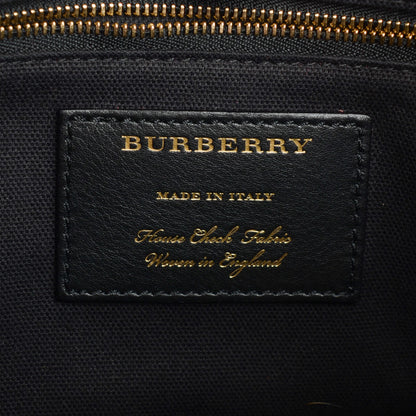 Burberry Grainy Calfskin House Check Small Banner Tote Russet Red 8 of 11