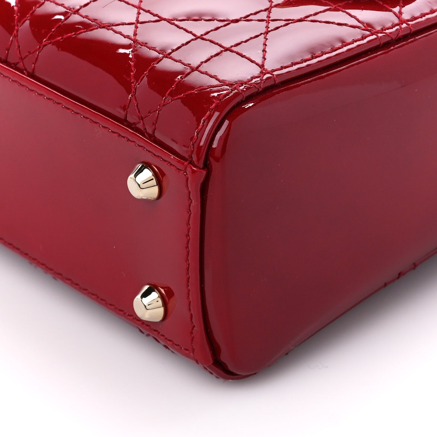 Patent Cannage Mini Lady Dior Red