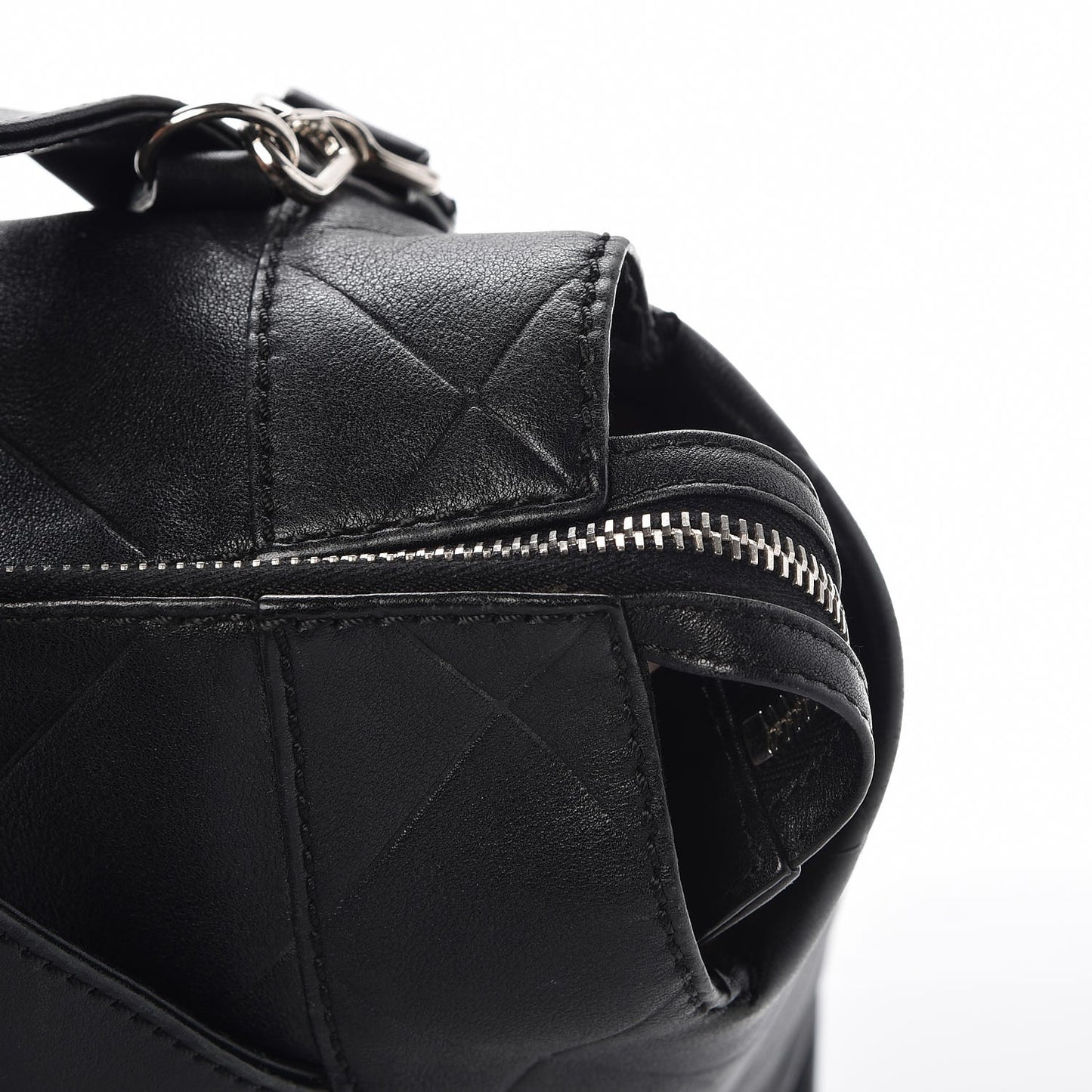 Coated Canvas Quilted Small Paris Biarritz Tote Black