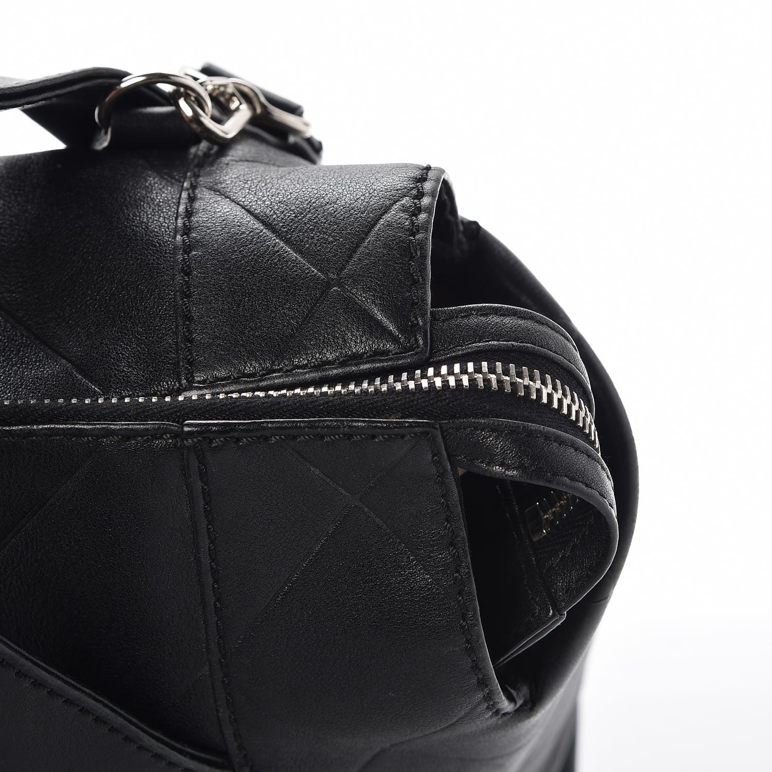 Chanel Coated Canvas Quilted Small Paris Biarritz Tote Black 9 of 15