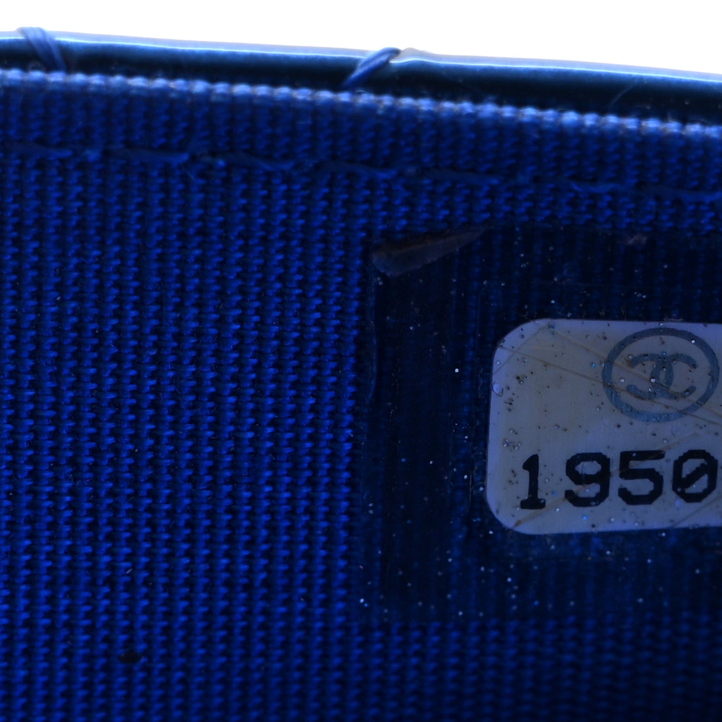 Metallic Patent Calfskin Quilted Boy Wallet on Chain WOC Blue