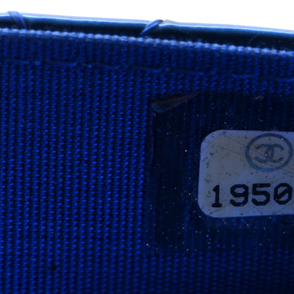 Chanel Metallic Patent Calfskin Quilted Boy Wallet on Chain WOC Blue 8 of 12