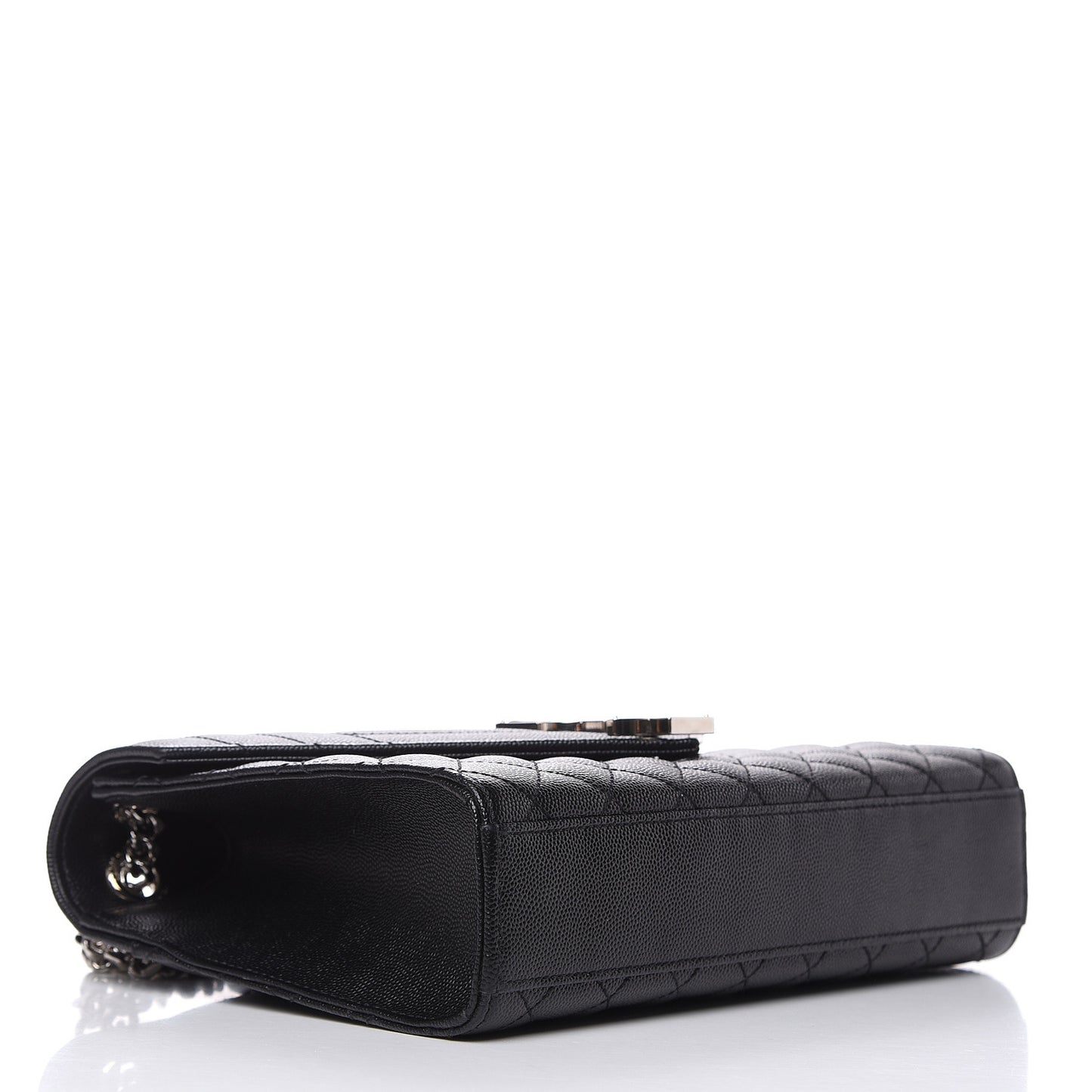 Grain De Poudre Textured Mixed Matelasse Triquilt Medium Monogram Satchel Black
