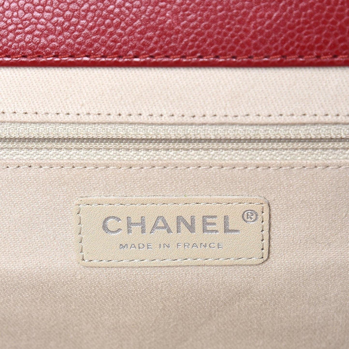 Caviar Quilted Large CC Clutch Red