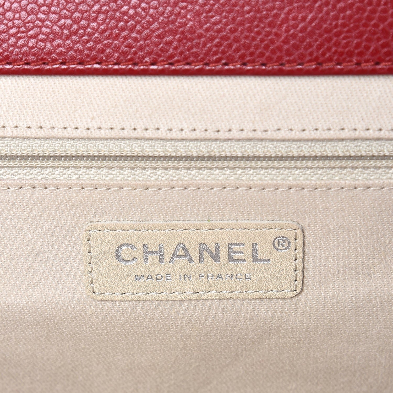 Chanel Caviar Quilted Large CC Clutch Red 6 of 9