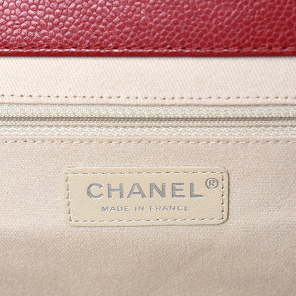 Chanel Caviar Quilted Large CC Clutch Red 6 of 9