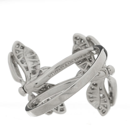 Tiffany Platinum Diamond Tanzanite Paper Flowers Double Firefly Ring 52 6 3 of 4