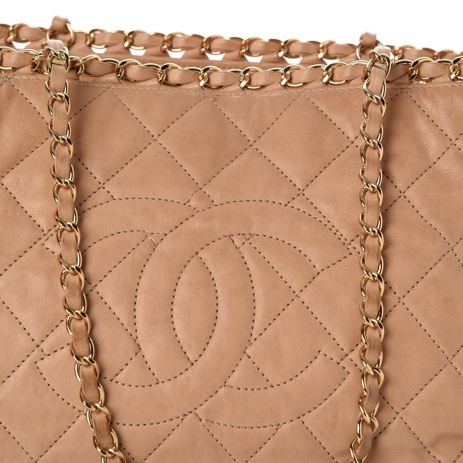 Chanel Calfskin Quilted Small Chain Me Tote Light Beige 10 of 15