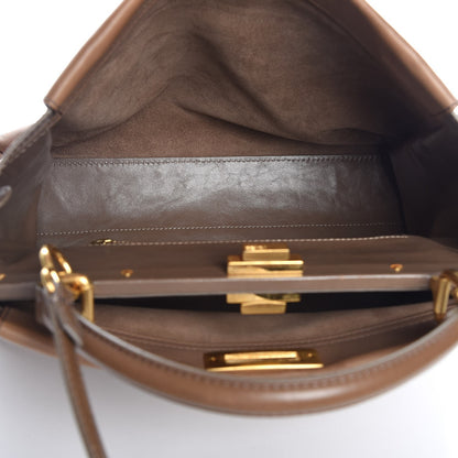 Fendi Vitello Saddle Large Peekaboo Iconic Satchel Moro 7 of 19