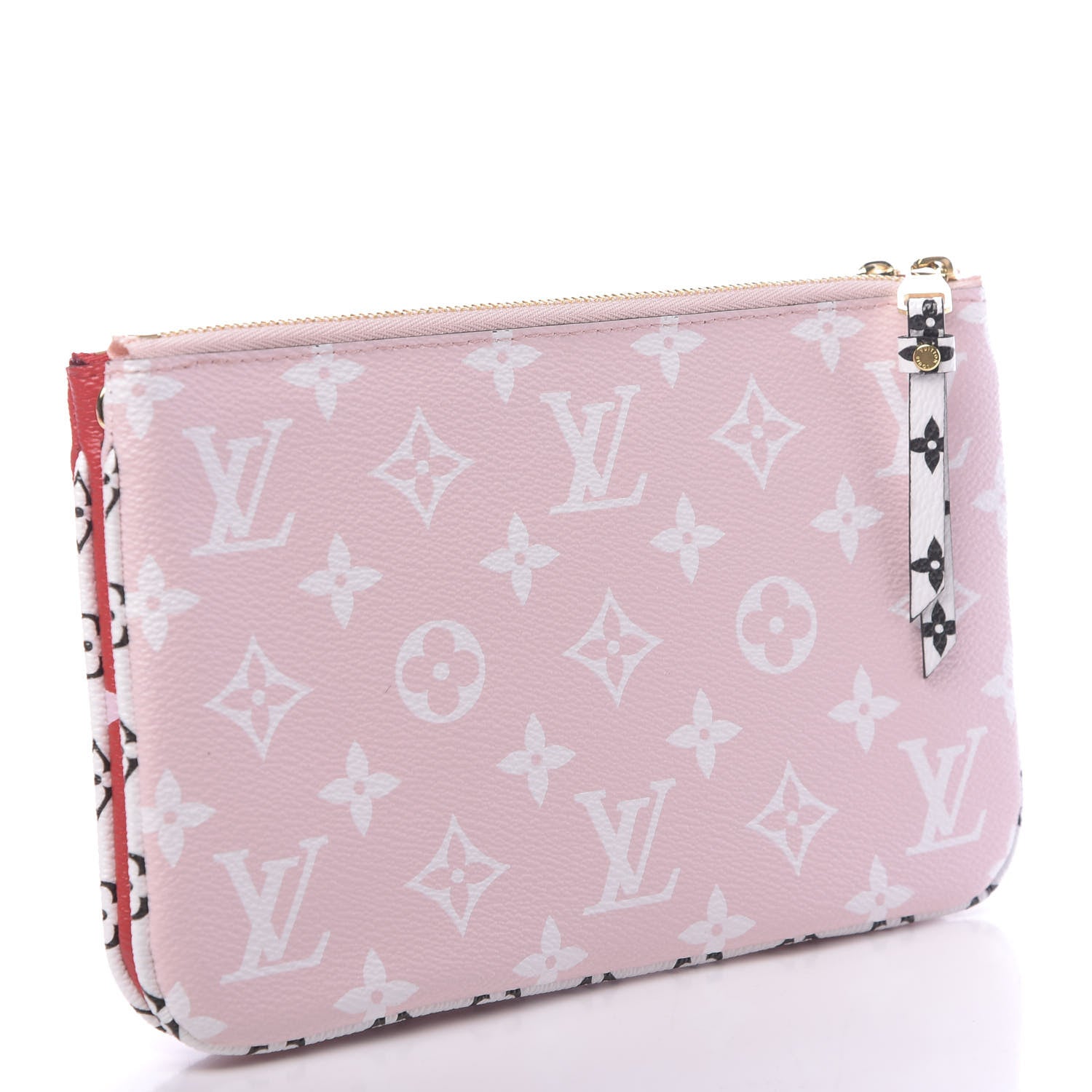 Louis Vuitton Monogram Giant Double Zip Pochette Rouge 3 of 10