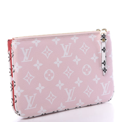 Louis Vuitton Monogram Giant Double Zip Pochette Rouge 3 of 10
