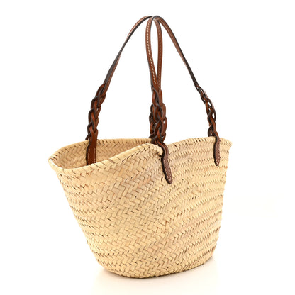 Prada Palmitto Vitello Woven Braided Large Basket Tote Bag Naturale Cognac 3 of 12