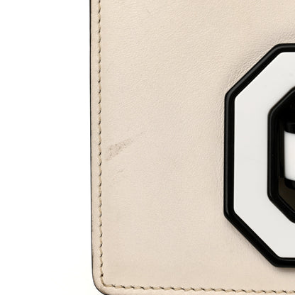 Prada City Calf Plex Ribbon Bag White Black 11 of 17