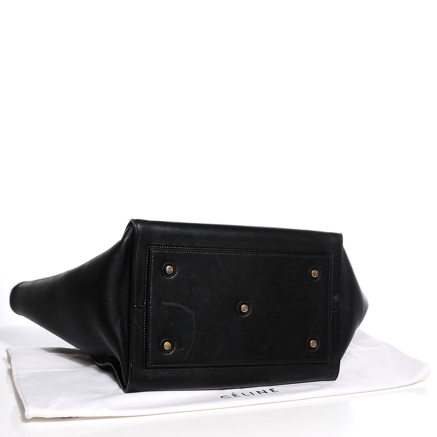 Smooth Calfskin Large Tie Knot Tote Black