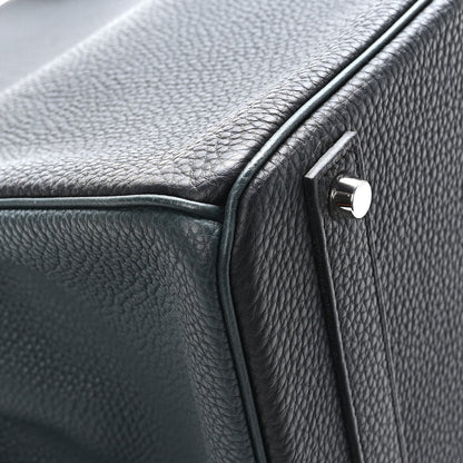 Hermes Togo Horseshoe Birkin 40 Black Vert Rousseau 10 of 12