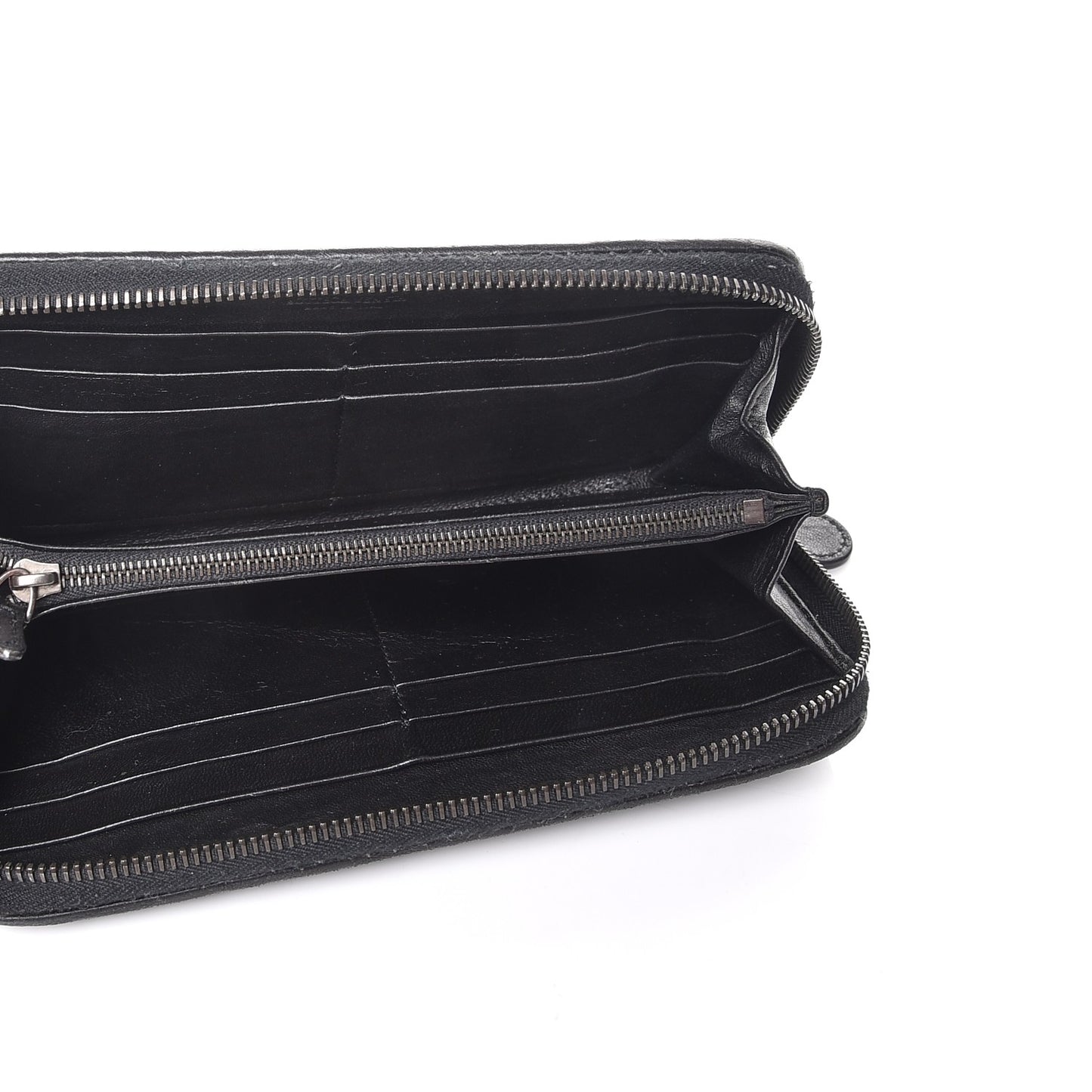Nappa Intrecciato Ayers Zip Around Butterfly Wallet Nero Black