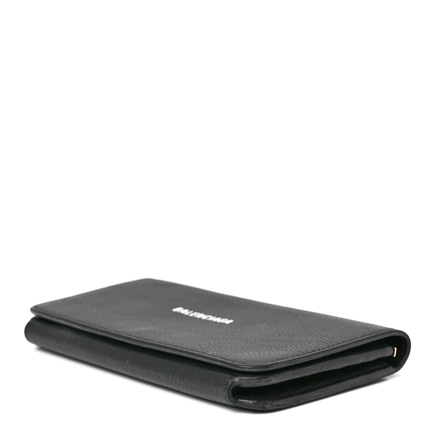 Grained Calfskin Logo Cash Thin Money Wallet Black White