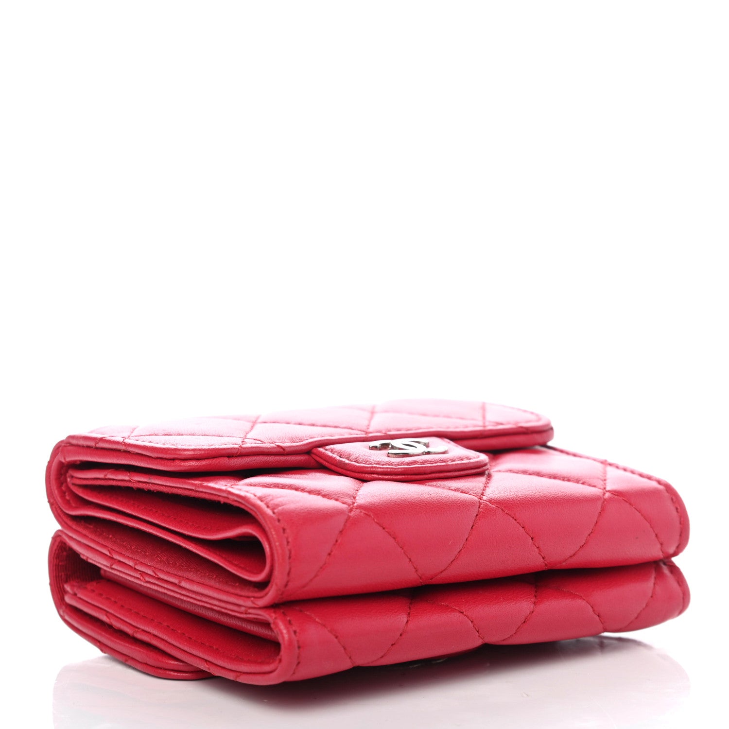Chanel Lambskin Quilted Double Sided Wallet Dark Pink 3 of 4
