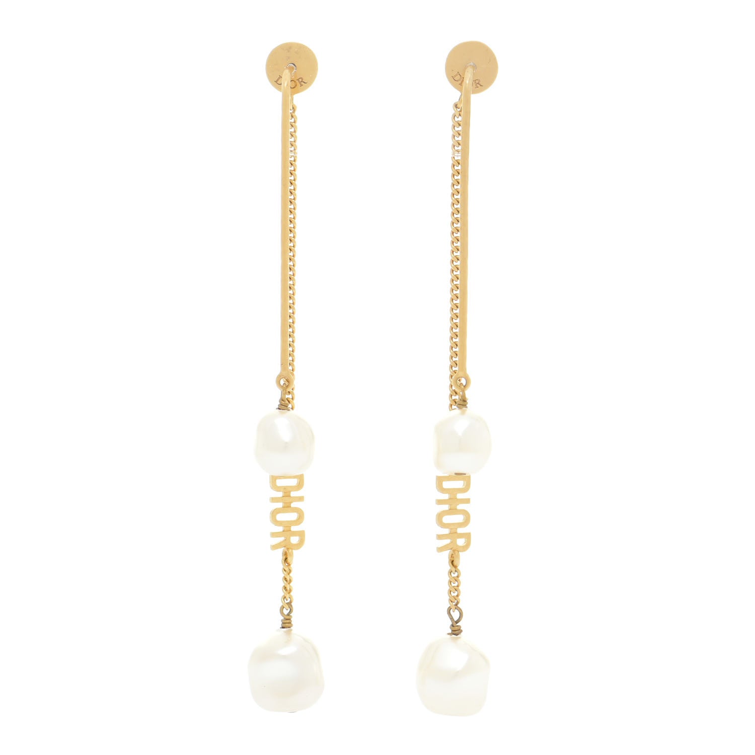 Christian Dior Pearl J'adior Dangle Earrings Gold 1 of 5