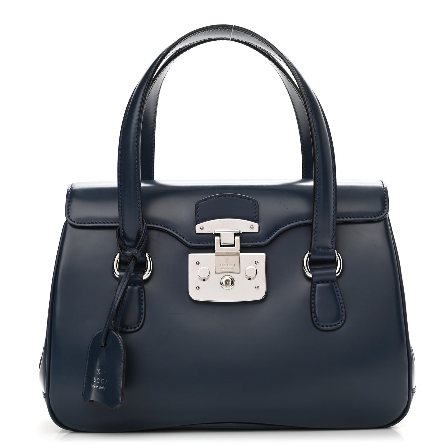 Regent Calfskin Medium Lady Lock Satchel Caspian