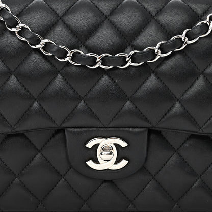 Chanel Lambskin Quilted Medium Double Flap Black 8 of 15