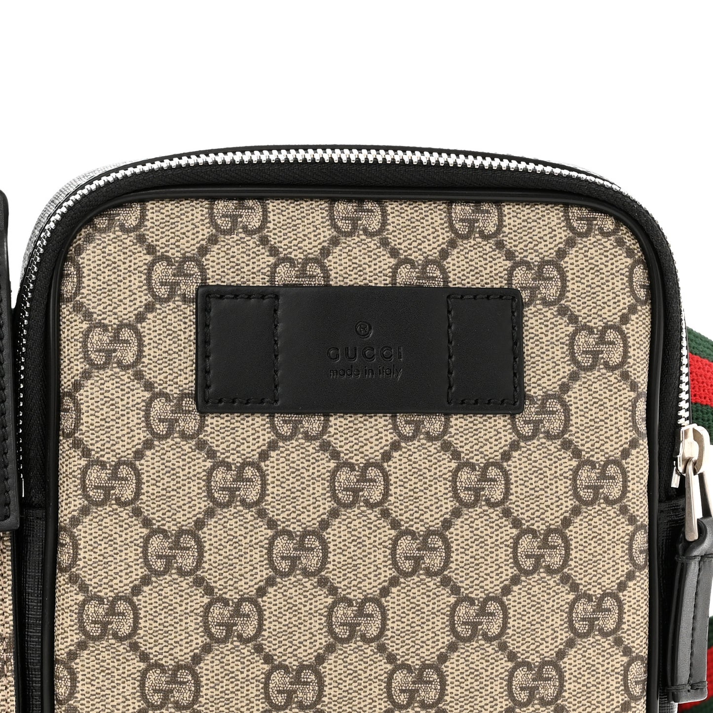GG Supreme Monogram Web Belt Bag Black