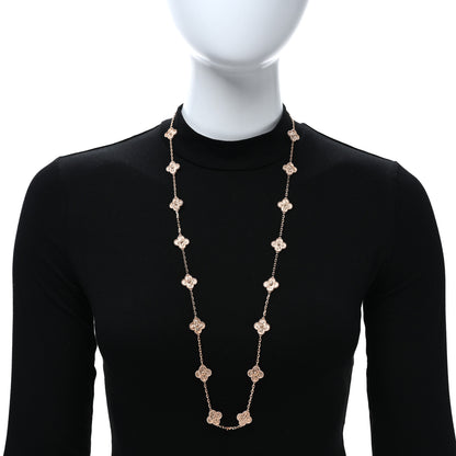 Van Cleef & Arpels 18K Rose Gold 20 Motifs Vintage Alhambra Necklace 3 of 5