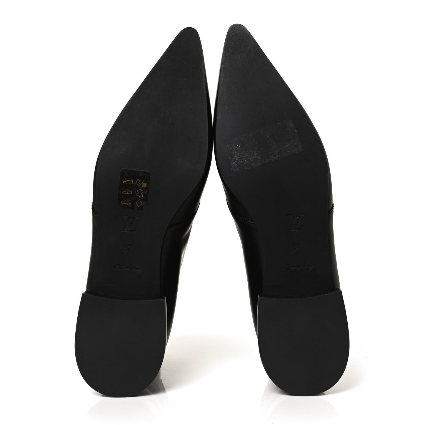 Calfskin Monogram Jumble Flat Ankle Boots 37 Black