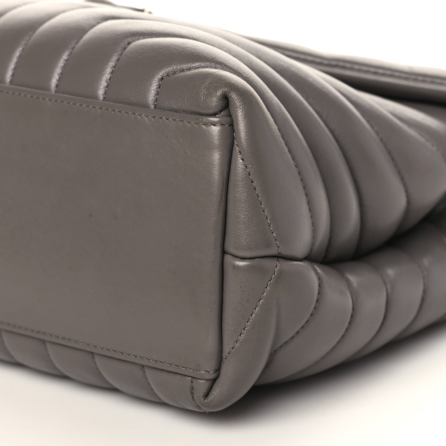 Calfskin Y Quilted Monogram Medium Loulou Chain Satchel Fog