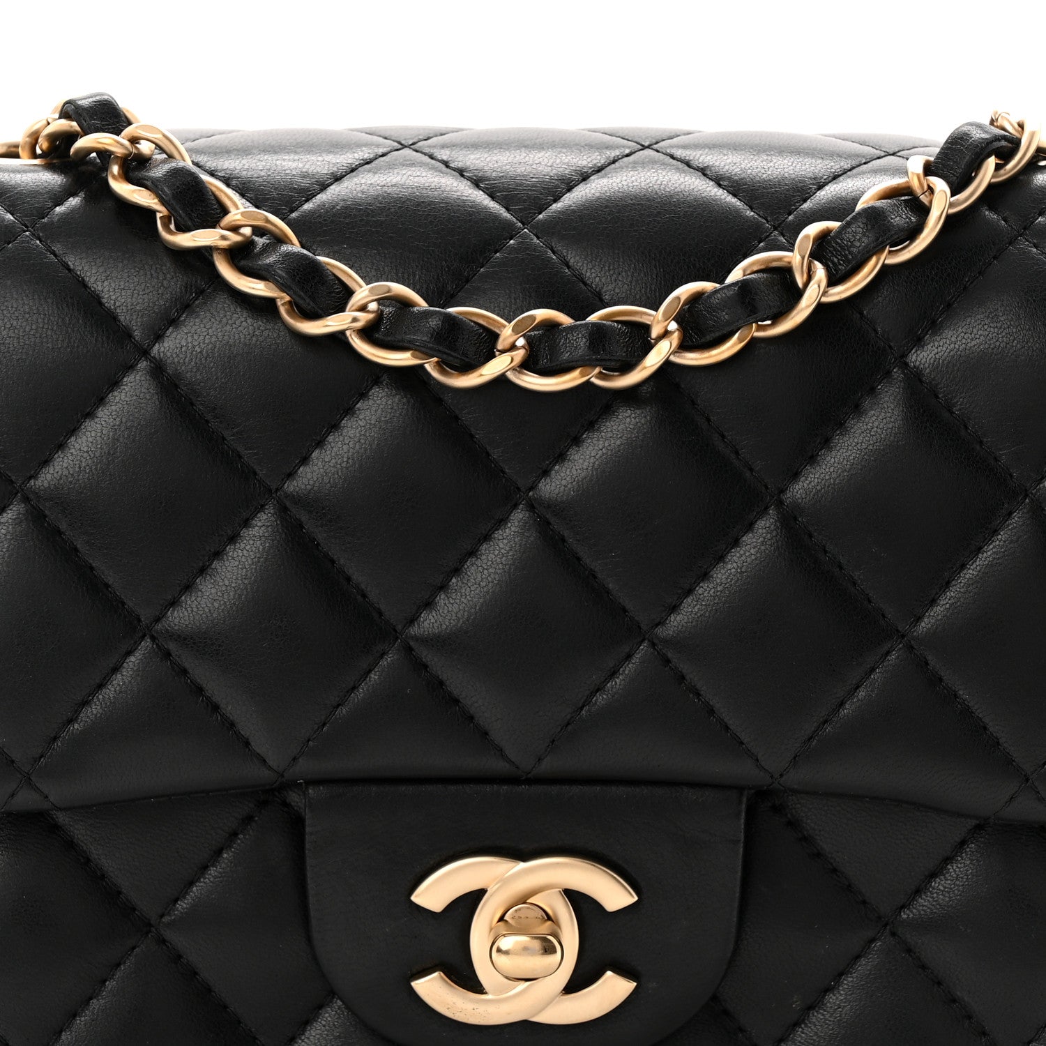 Chanel Lambskin Quilted Mini Square Flap Black 8 of 10