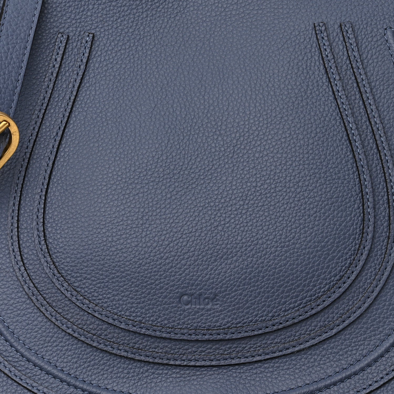 Chloe Calfskin Medium Marcie Round Crossbody Bag Street Blue 9 of 14