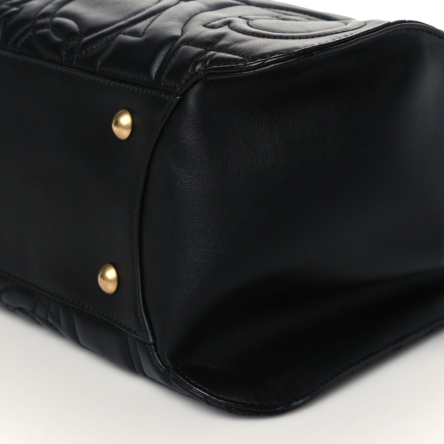 Calfskin Quilted Gancini Shoulder Bag Black
