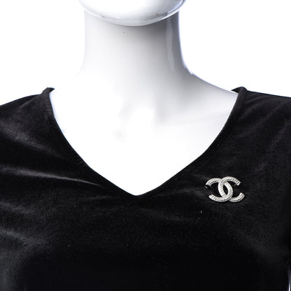 Chanel Baguette Crystal CC Brooch Silver 2 of 5