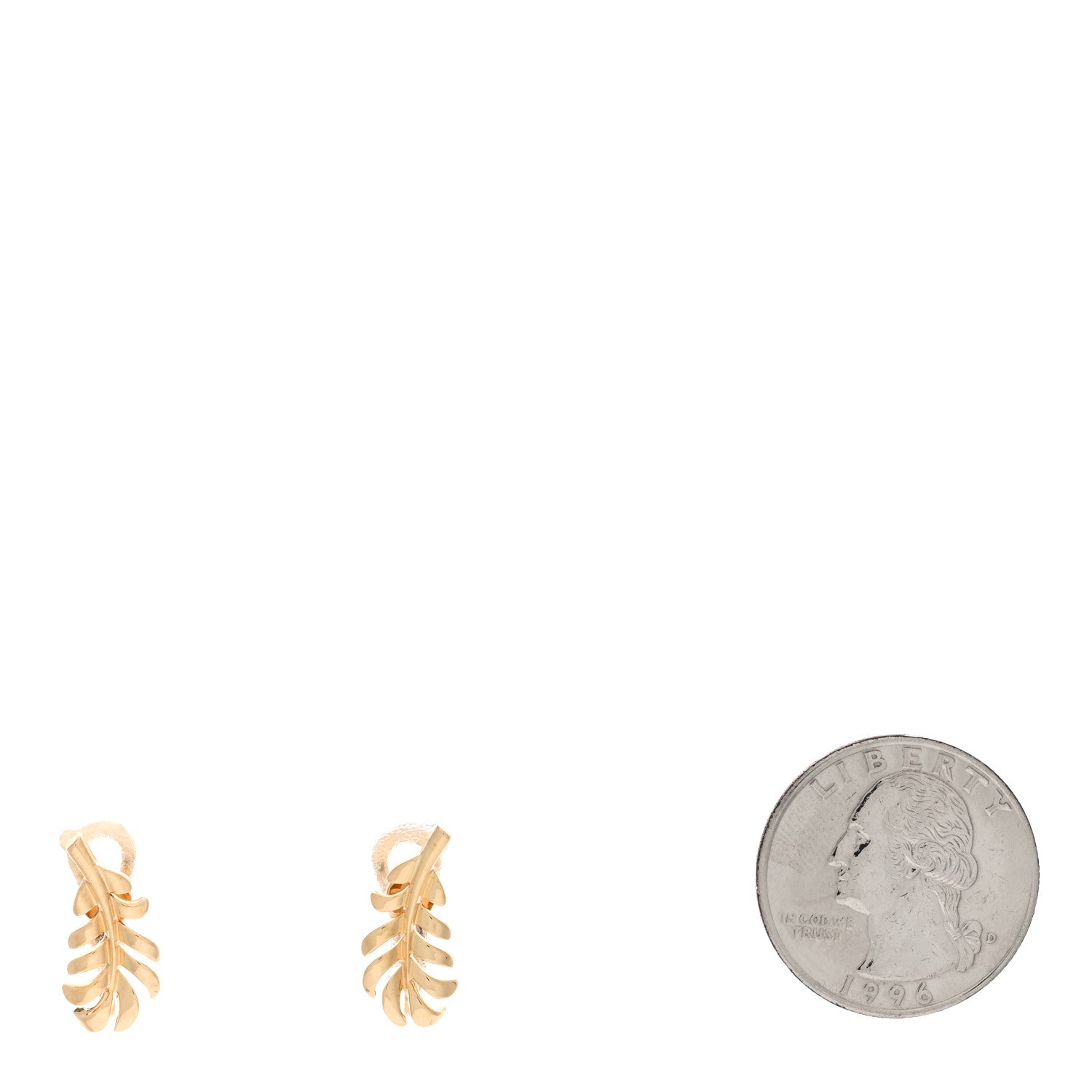 Chanel 18K Yellow Gold Plume Earrings 2 of 4