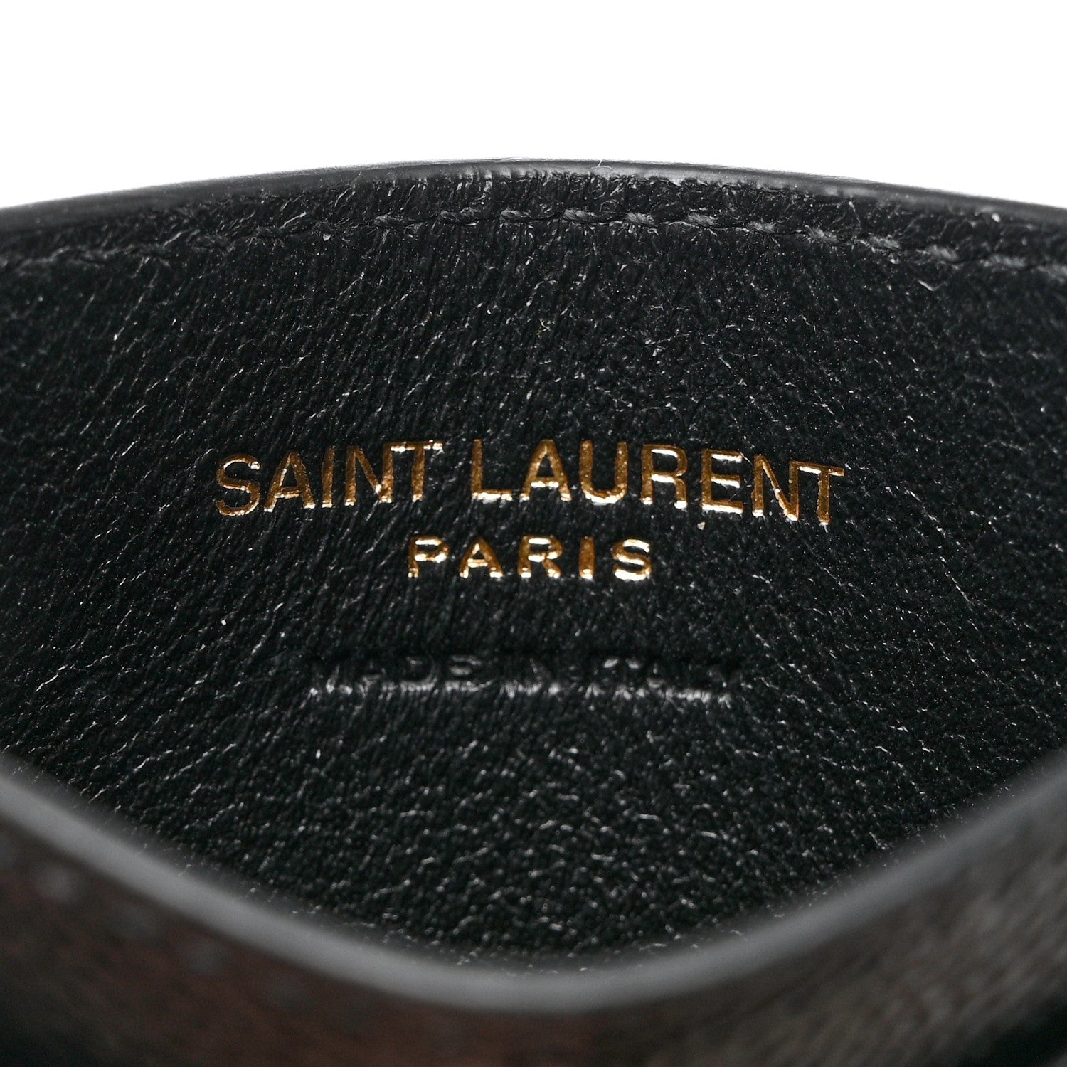Saint Laurent Grain De Poudre Matelasse Chevron Monogram Credit Card Case Black 6 of 7