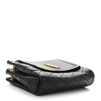 Saint Laurent Lambskin Quilted Monogram Mini Nolita Black 3 of 12