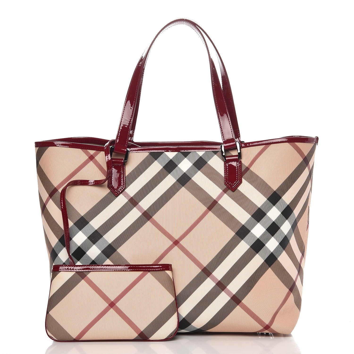 Burberry Nova Check Large Nickie Tote Raspberry 11 of 11