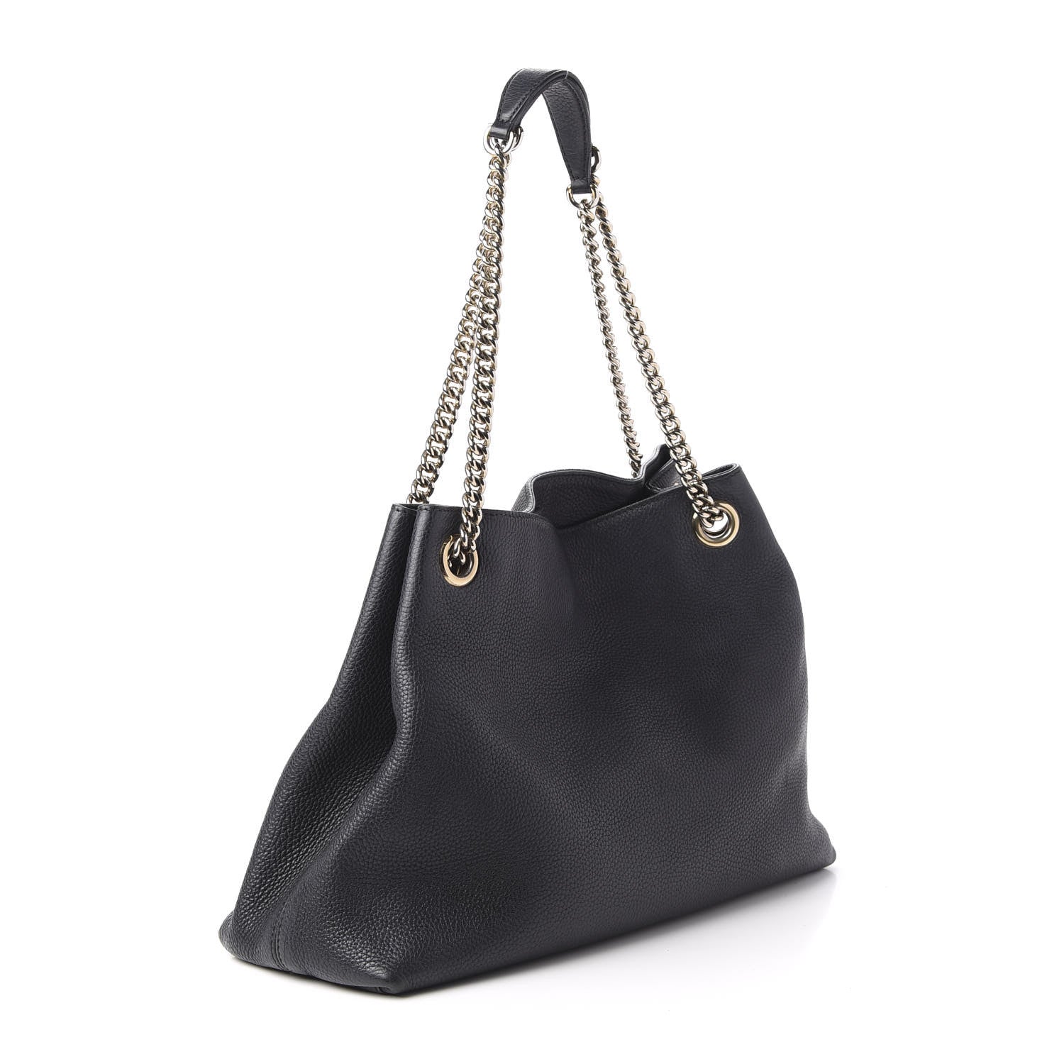 Gucci Pebbled Calfskin Medium Soho Chain Shoulder Bag Black 3 of 10