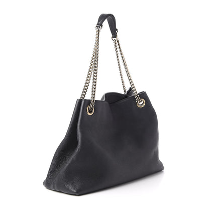 Gucci Pebbled Calfskin Medium Soho Chain Shoulder Bag Black 3 of 10