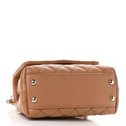 Chanel Caviar Lizard Embossed Quilted Extra Mini Coco Handle Flap Brown 4 of 10