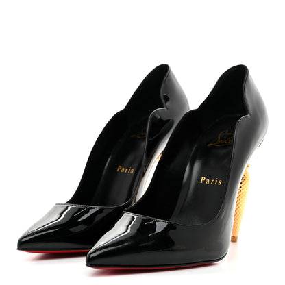 Christian Louboutin Patent LipChick 100 Pumps 38 Black 4 of 8