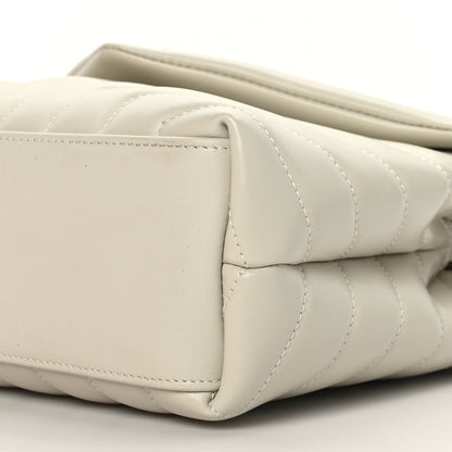 Saint Laurent Calfskin Y Quilted Monogram Small Loulou Chain Satchel Blanc Vintage 9 of 9