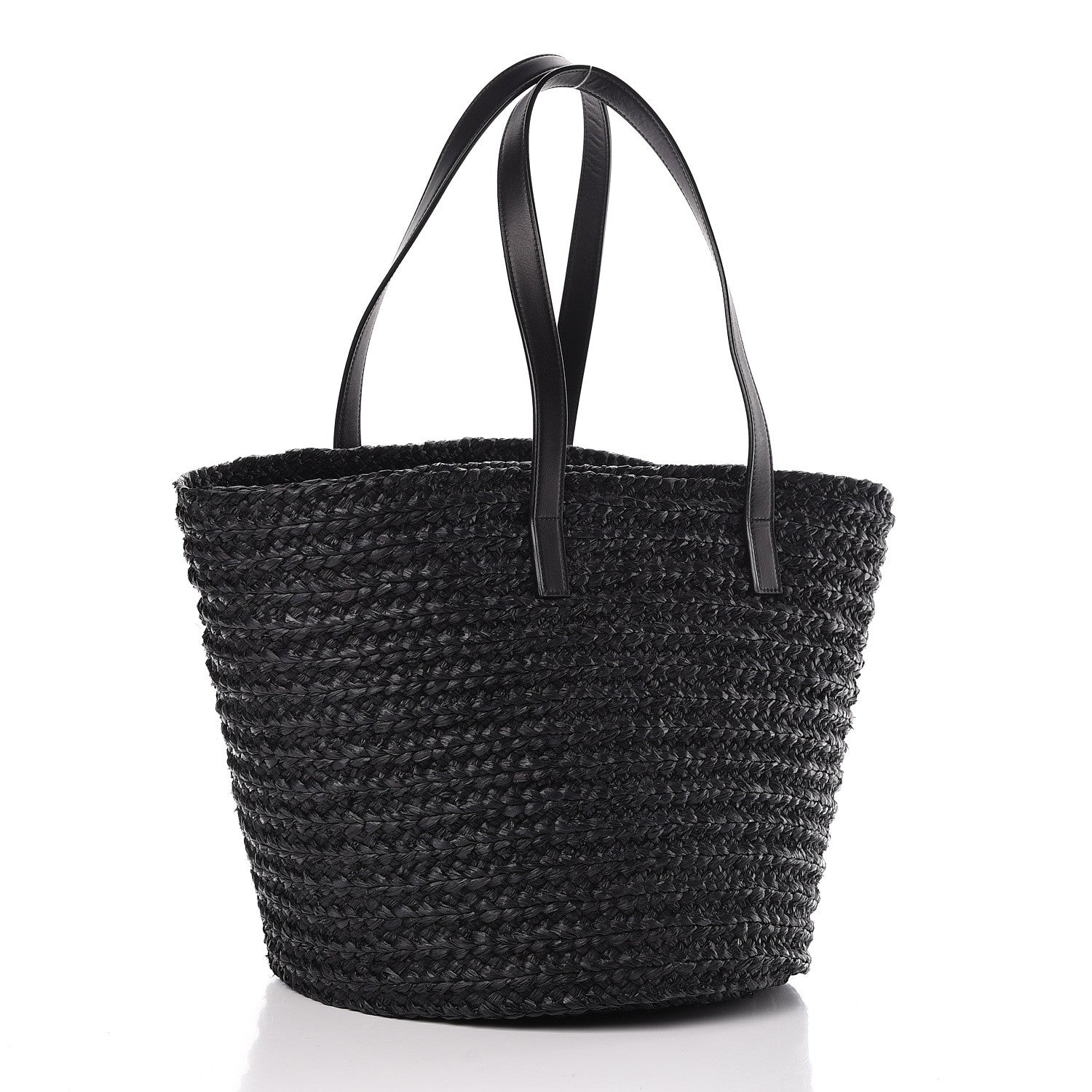 Saint Laurent Raffia Medium Panier Bag Black 3 of 9